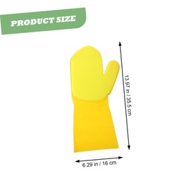 KICHOUSE 2pcs Reusable Sponge Latex Cleaning Gloves for Household Dishwashing Slip Kitchen and Bathroom Use for Washing Plates and Dishes