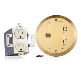 Leviton 25251-TFB 15 Amp 1-Gang Floor Box Assembly, Commercial Grade, Tamper-Resistant, Self-Grounding