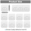 Lsnisni 12 Pack Clear Plastic Shower Caddy Adhesive Hooks, Strong