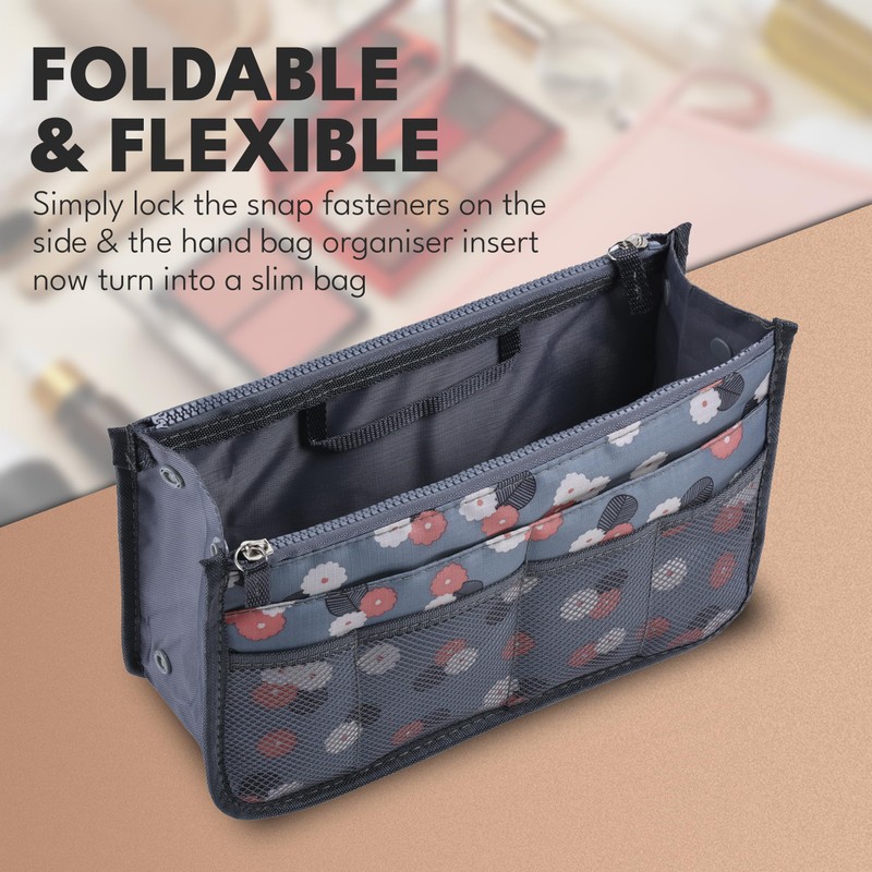 JJ PRIME - Multi Compartment Bag Handbag Insert | Expandable