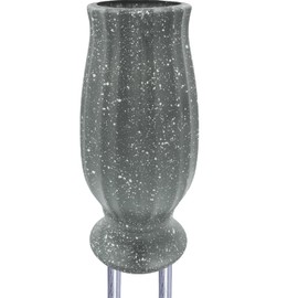 Cemetery vase for Grave Decorations,Flower Holders for Cemetery vases with Metal Spikes&Drain Stopper,Grave Decorations for Cemetery Headstone Vase,Ideal for Honoring The Loss of Loved Ones (Gray)