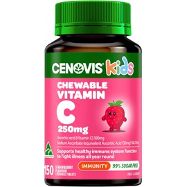 Cenovis Kids Chewable Vitamin C 250mg (Strawberry) 150 Tablets - Supports Healthy Immune System Function in Children - Helps Prevent Vitamin C Deficiency in Children & Maintains Healthy Gums