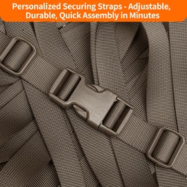 BEYOURD Buckle and Strap Set, 10 Yards Polyester Webbing Strap with 6 Dual Adjustable Side Release Plastic Buckles, 12 Pcs Tri-Glide Slider Clips for Tactical Gear (Everyday Series 1 Inch, Coyote Tan)