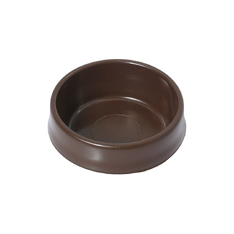 4 x Brown strong plastic 50mm castor cups floor protectors