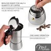 Milu Espresso Maker Suitable for Induction Hobs, 2/4/6 Cups, Stainless