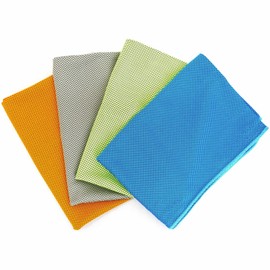 Lad Weather Cool Towel, Set of 4, Cooling Towel, Water Absorbent, Quick Drying, Cool, Cool, Towel, Heat Stroke Prevention
