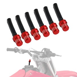 IUVWISN Motorcycle Gas Cap Vent Hose 6PCS Fuel Tank Tube Breather CNC for CRF50 CRF110 CFR125 CRF150 CRF250 CRF450 XR50 XR150 TRX90 TRX250 Dirt Pit Bike ATV Quad Red