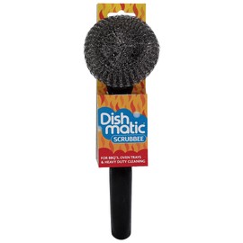 Dishmatic Scrubee, Interchangeable Washing Up Handle, Easy Grip Handle, Effective In Cleaning BBQ & Grills