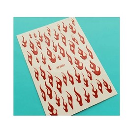 Red Fire Flame Nail Art Decal Stickers Self Adhesive Xf3281 Red Nail Wraps Art Stickers Manicure Supplies for Women for Home Nails Full Long Lasting Easy Apply and Remove