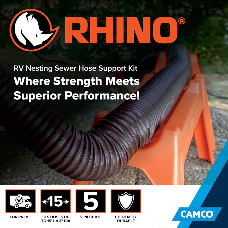 Camco Rhino RV Sewer Hose Support Kit - Extends Over