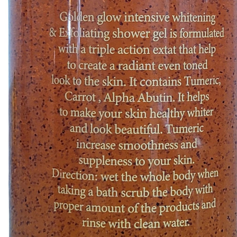 Golden Glow Intensive Whitening Shower Gel Exfoliating Body Wash [USA