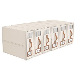 BigPonPon 6 Pack Bed Sheets Organizers And Storage (King Size),Foldable Sheet Organizer With Handle For Linen Closet,Bedding Organizer Storage For Sheets, Duvet Cover (Beige)