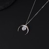 GAVU 925 Sterling Silver Necklace Crescent Moon Necklace Moonstone Necklace