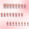 Leopard Print Press on Nails Flower False Nails with Polka