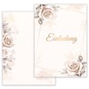 E&G Klasse Invitation Cards Roses Beige Set of 10 2