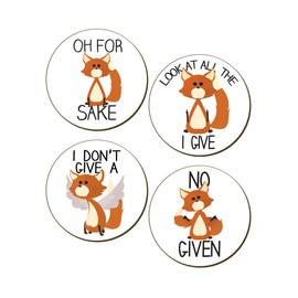 Grindstore For Fox Sake 4 Piece Set Coaster 9.5x9.5cm