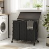 WOWLIVE Laundry Basket with Wheels, 142L Hamper 3 Section with