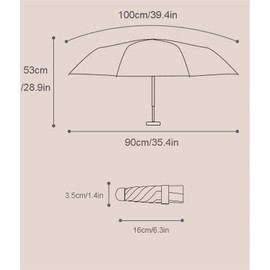WULUN Compact Umbrella, 6 Ribs Umbrella, Stormproof, Small Pocket Umbrella, Windproof, UV Protection, Ultralight Umbrella, Foldable Travel Umbrella, Foldable Robust Mini Umbrella for Sun and Rain,
