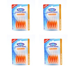INTERDENTAL Brushes Toothpick, flossing and Tooth Cleaning Tool - Bundle 4x6 Pack 0.45MM -DAA Distribution (Orange, 0.45)