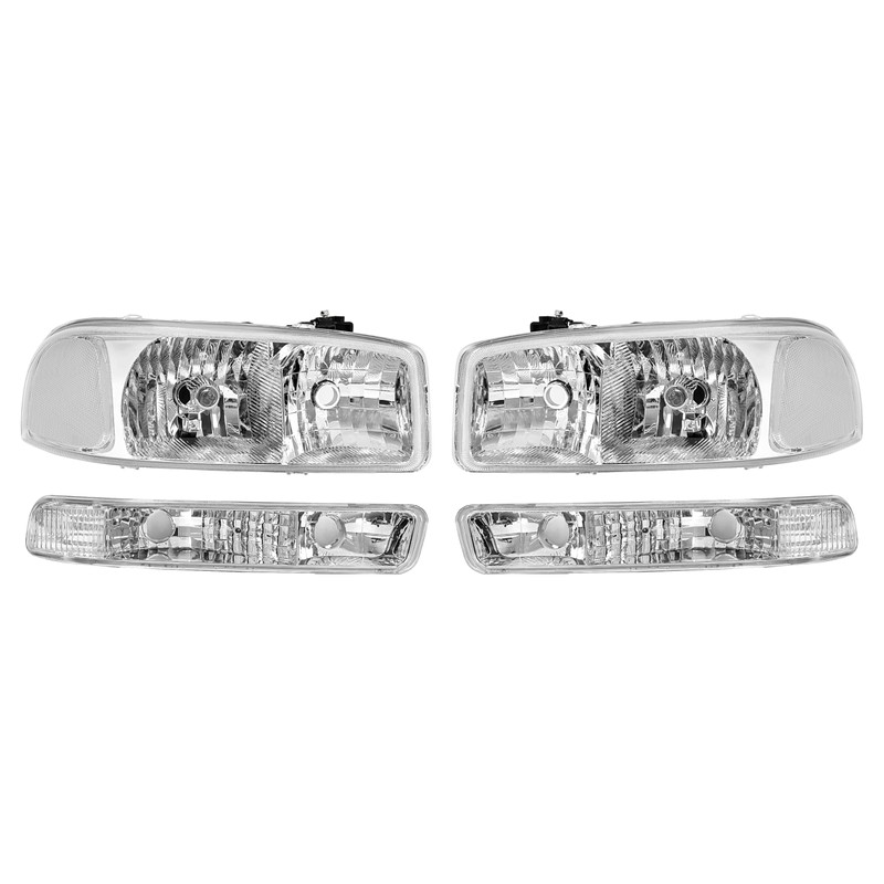 KUAFU Headlight+Corner Light Compatible with 1999-2007 GMC Sierra 1500 2500