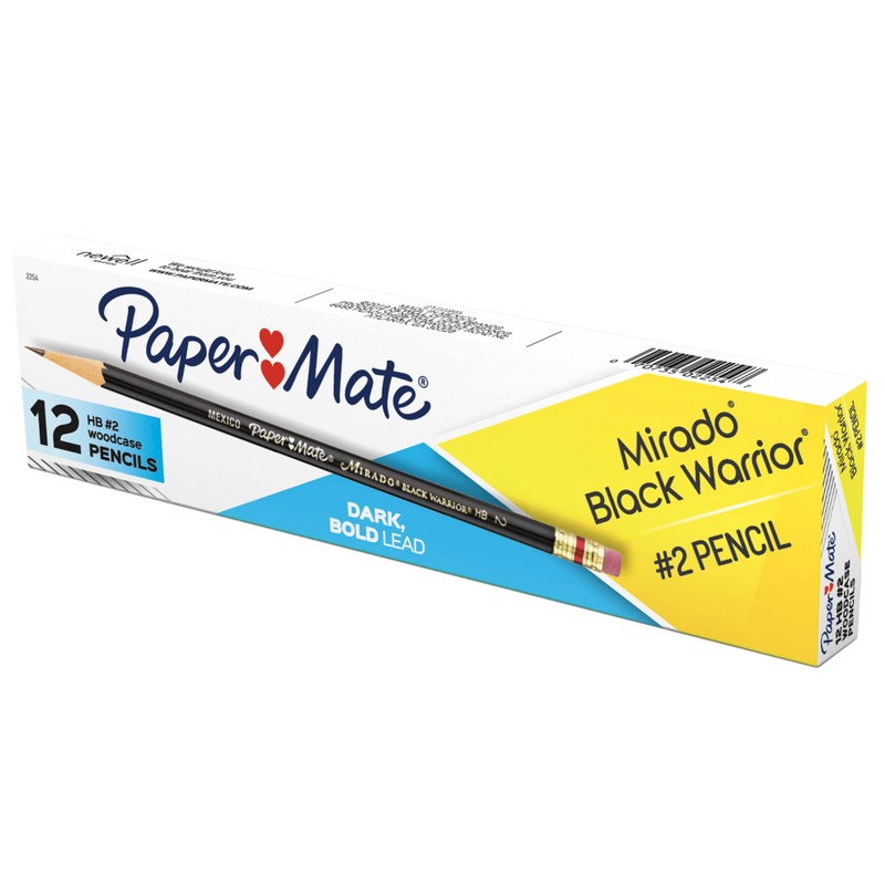 Paper Mate Mirado Black Warrior Wood Case Pencils, HB #2,