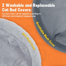 Loebelle Cat Desk Bed, Supports Up to 44 lbs, Adjustable Cat Bed for Desk Perch Mount Removable Soft and Washable Cool Cover Nest Modern Cats Hammock for Home and Office