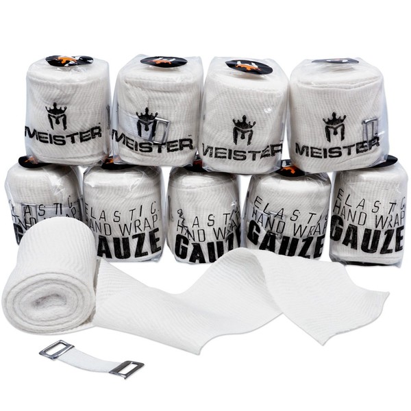 Meister Elastic Gauze Hand Wraps for Boxing & MMA - Mexican Style - 10 Pack