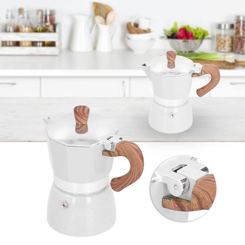 150ML Practical Aluminum Coffee Maker Octagonal Moka Coffee Pot for