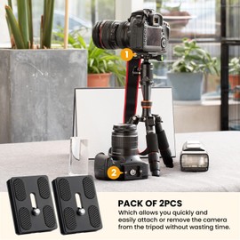 TARION Camera Quick Release Plate PU50 with 1/4 Inch Thread Pack of 2 Quick Release Plate Compatible with Standard Arca Swiss DSLR Camera Tripod Ball Head