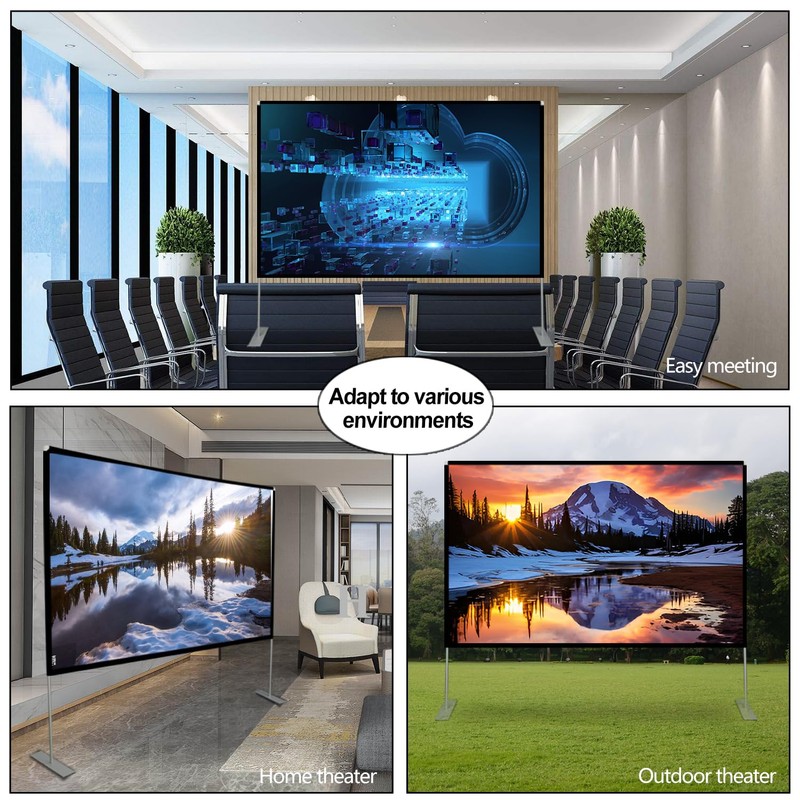 SKERELL Outdoor Projector Screen with Stand 100 Inch: Portable Projection