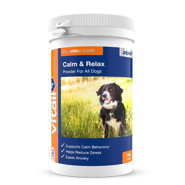 Zipvit Dog Calming Powder for Dogs 100g, Natural Calming Supplement