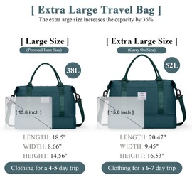 Travel Duffel Bag with Shoes Compartment, Overnight Weekender Bags for Women,Carry on Personal Item Bag，Extra Large