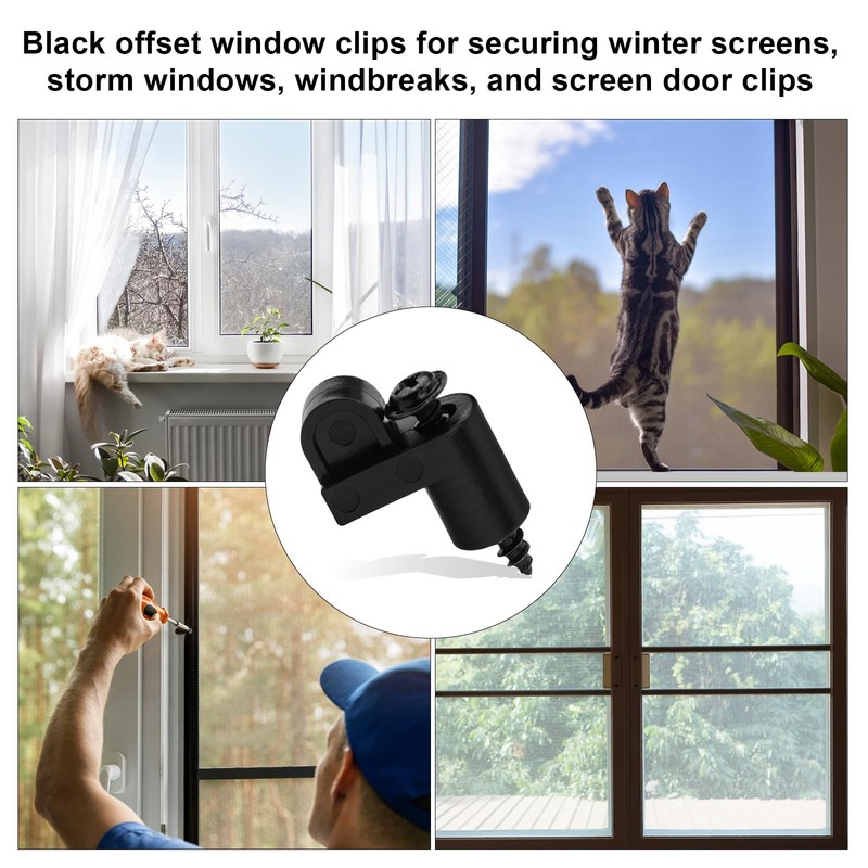 25pcs 3/8in Nylon Window Screen Clips with Screws, Durable Secure