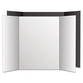 Eco Brites 27135 Too Cool Tri-Fold Poster Board, 36 x 48, Black/White, 6/PK