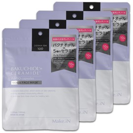 Make.iN Bactiol Ceramide 10 days Face Mask | Pack Niacinamide CICA Retinol Moisturizing Skin Care (4 Bags (10 Sheets x 4))