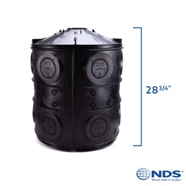 NDS FWAS24 50 Gal. Flo Stormwater Dry Well System Kit with 3 Side Panels & 1 Cover, Black