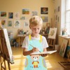 LIMHOO 2-in-1 Kids Art Apron Set Waterproof Graffiti Painting Crafting