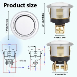 4pcs Silver Lighted Doorbell Button Replacement Pack, LED Door Bell Push Buttons Switch Replacements Kit Hardware Home Garage Wall Front Doors Easy To Install, Yellow Light