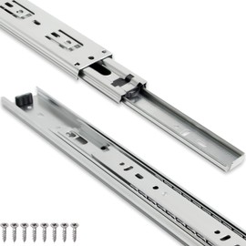 TOUCH Drawer Slides (1 Pair, 10 Inch 250mm) Full Extension Side Mount Ball Bearing 3 Folds Metal Rails Track Guide Glides Runners Heavy Duty Drawer Dresser Kitchen, 75 LB Capacity