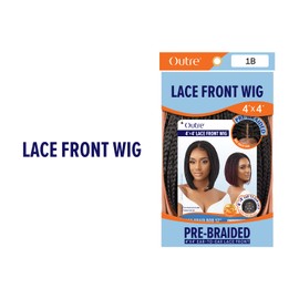 Outre 4x4 Lace Front Wig Pre Braided hand Tied HD Lace BOX BRAID BOB 12" (DR1B/2T425)