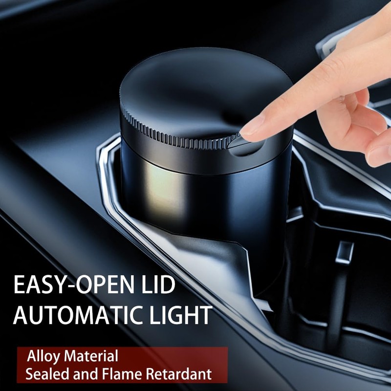 Tmengdao Car Ashtray with Lid Smell Proof,Smokeless Ashtray for Cup
