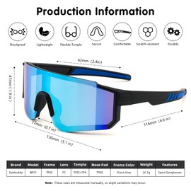 EYEBUDDY Kids Sunglasses Youth Baseball Sunglasses Boys Girls Softball Sports Sun Glasses Polarized UV Protection Age 6-12