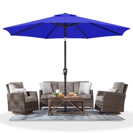 MASTERCANOPY Patio Umbrella for Outdoor Market Table -8 Ribs (11ft,Blue)