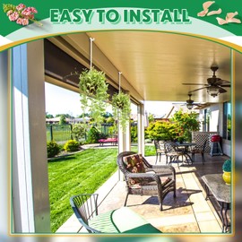 Yinkin 12 Pcs Patio Hook Flat 3 x 8 Inch String Light Hangers Plastic White Aluminum Hooks Wind Chimes Hanging for Solid Insulated Roof Patio Covers String Lighting and Lightweight Decoration