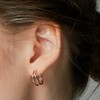 Gold&Deer 14K Gold Field Two-Row Simple Ring Earrings Rose Gold