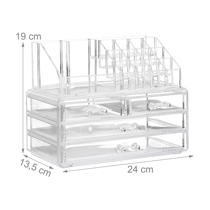 GC GLOBALCOMMERCE Portatrucco Organizer per Make Up con 4 Cassetti
