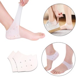 AYNKH 8pcs Atmungsaktive Gel Heel Pads, Silikon Heel Protectors, Bequemer Schutz Heel Protector für Männer und Frauen