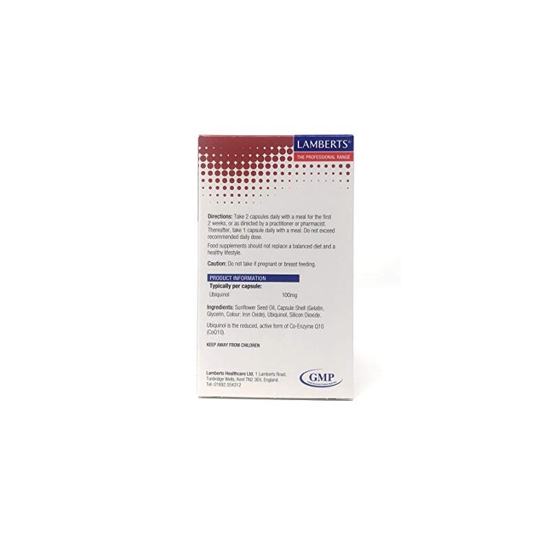 Lamberts Ubiquinol 100mg - 60 Capsules - Active Form of