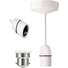 Ahad Trader Ceiling Rose Pendant Bulb Holder Plastic Pendant Size 6” (150mm) with Energy-efficient (Enargy A++) Ideal for Kitchen, Living, Bedroom, and Dining Room Lighting