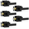 Plustool 5 Pack Matte Black Door Handles, Passage Door Levers